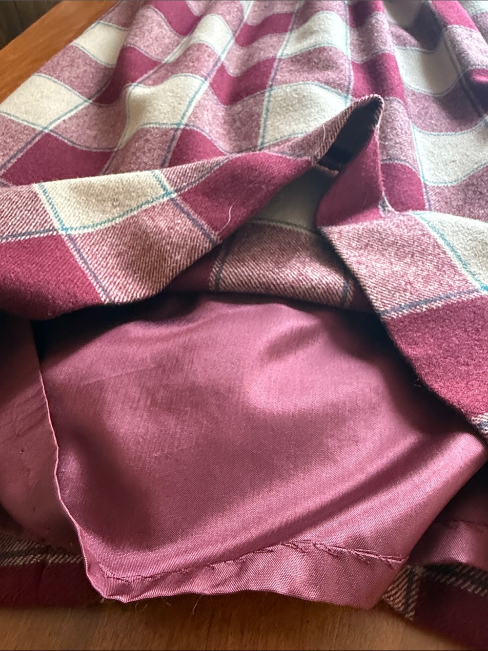 Vintage Pendleton 100% Virgin Wool Buffalo Check Midi Skirt 26” Waist A-line USA - Picture 11 of 14